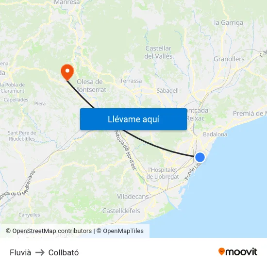 Fluvià to Collbató map