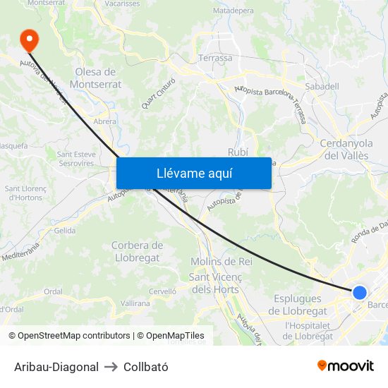 Aribau-Diagonal to Collbató map