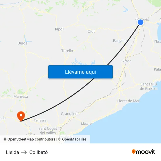 Lleida to Collbató map