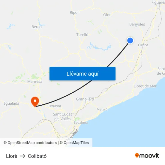 Llorà to Collbató map