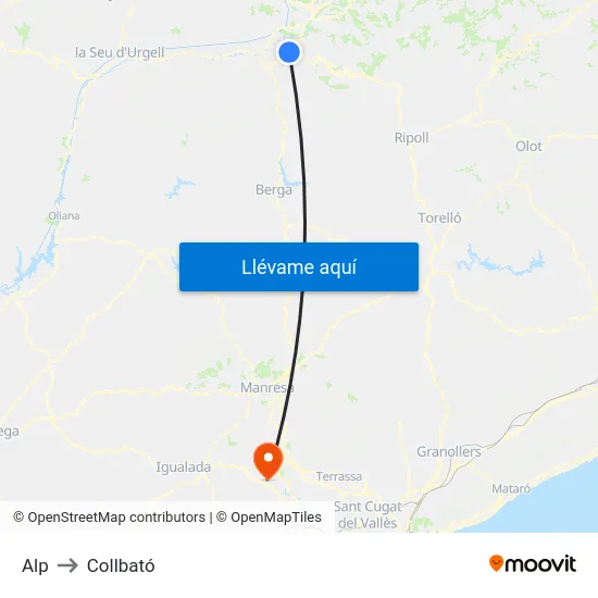 Alp to Collbató map