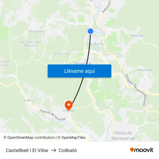Castellbell I El Villar to Collbató map