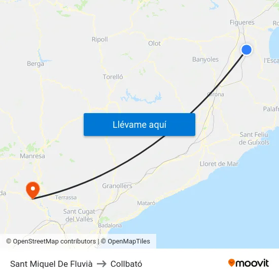 Sant Miquel De Fluvià to Collbató map
