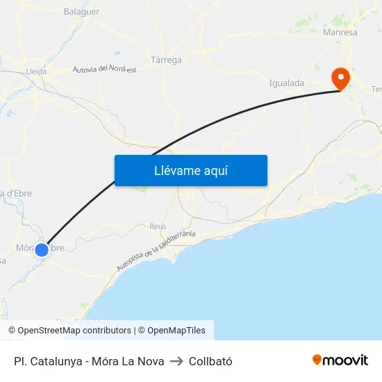 Pl. Catalunya - Móra La Nova to Collbató map