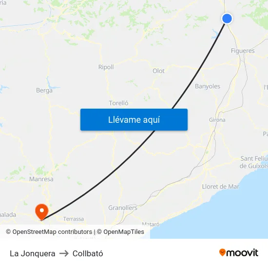 La Jonquera to Collbató map