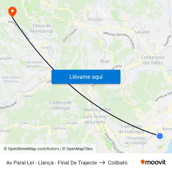 Av Paral·Lel - Llançà - Final De Trajecte to Collbató map