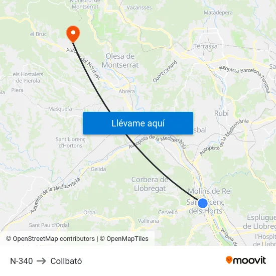 N-340 to Collbató map