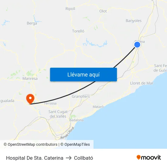 Hospital De Sta. Caterina to Collbató map