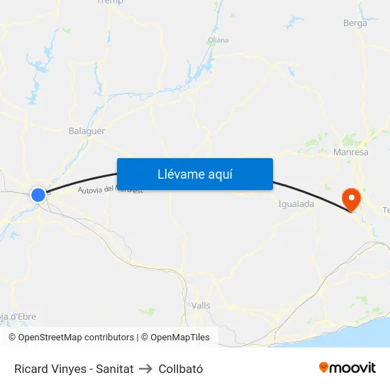 Ricard Vinyes - Sanitat to Collbató map