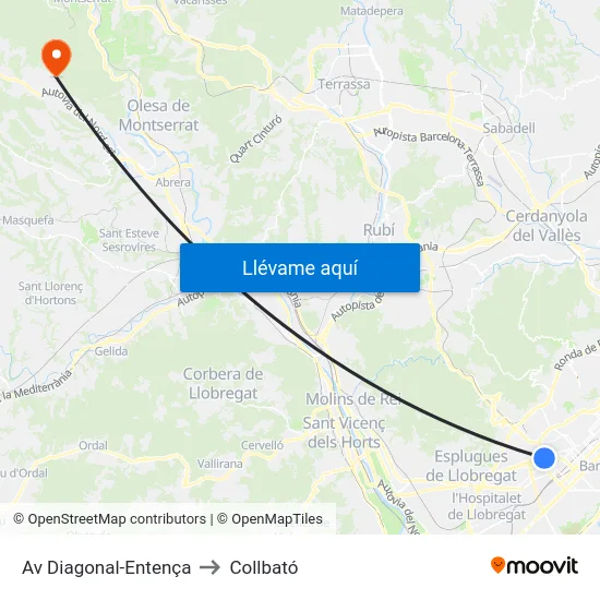 Av Diagonal-Entença to Collbató map