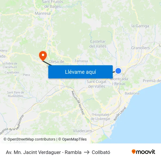 Av. Mn. Jacint Verdaguer - Rambla to Collbató map