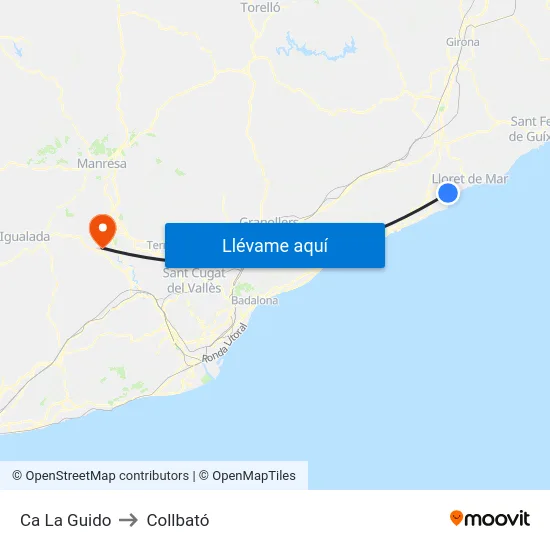Ca La Guido to Collbató map