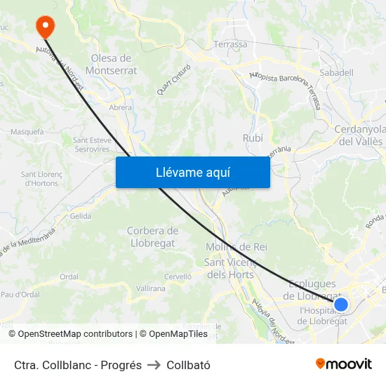 Ctra. Collblanc - Progrés to Collbató map
