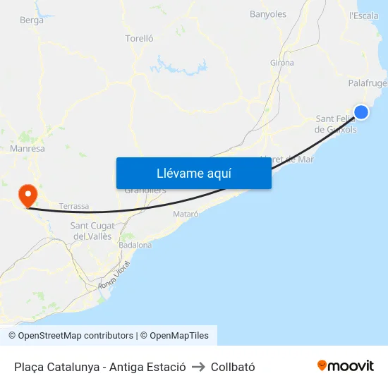 Plaça Catalunya - Antiga Estació to Collbató map