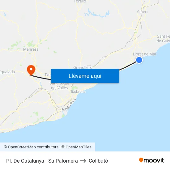 Pl. De Catalunya - Sa Palomera to Collbató map