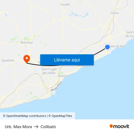 Urb. Mas Mora to Collbató map