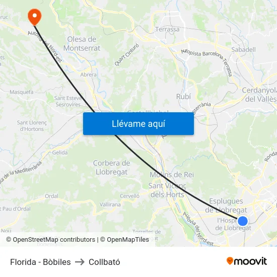 Florida - Bòbiles to Collbató map