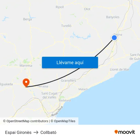 Espai Gironès to Collbató map