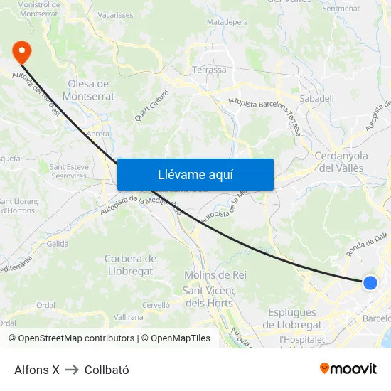 Alfons X to Collbató map