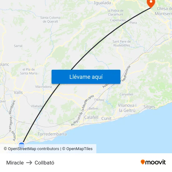 Miracle to Collbató map