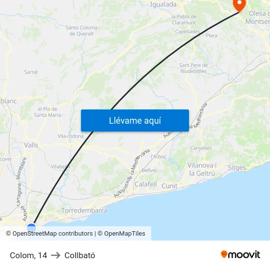 Colom, 14 to Collbató map