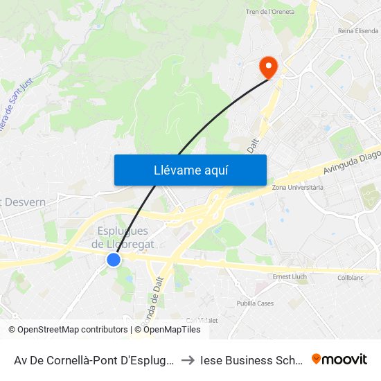 Av De Cornellà-Pont D'Esplugues to Iese Business School map