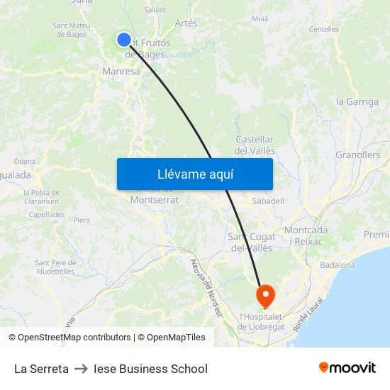 La Serreta to Iese Business School map