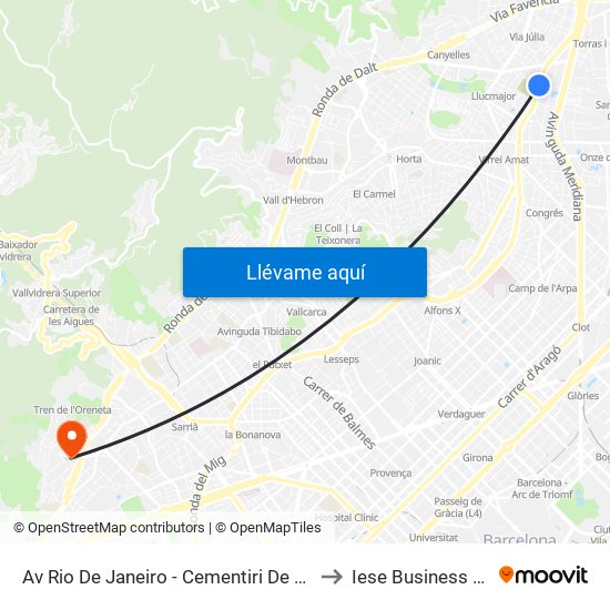 Av Rio De Janeiro - Cementiri De Sant Andreu to Iese Business School map