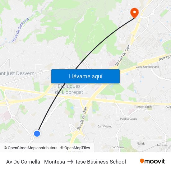 Av De Cornellà - Montesa to Iese Business School map