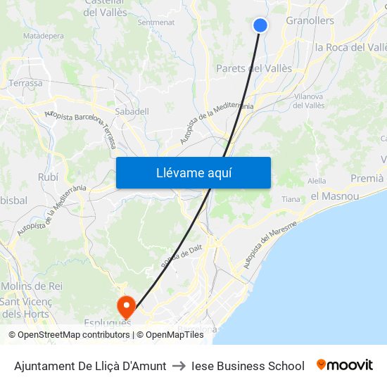 Ajuntament De Lliçà D'Amunt to Iese Business School map