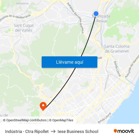 Indústria - Ctra Ripollet to Iese Business School map