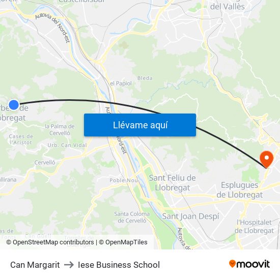 Can Margarit to Iese Business School map
