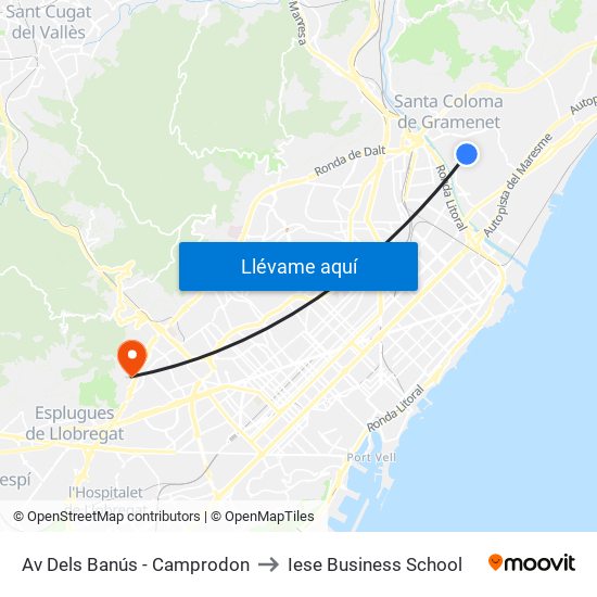 Av Dels Banús - Camprodon to Iese Business School map