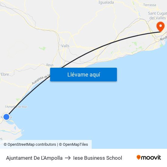 Ajuntament De L'Ampolla to Iese Business School map