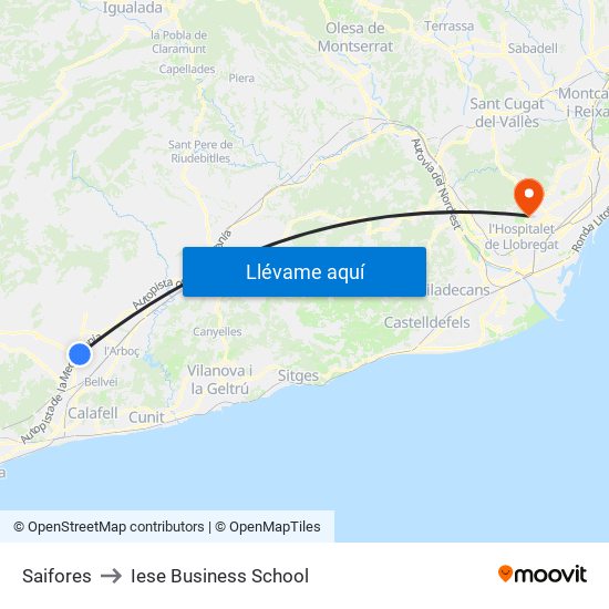 Saifores to Iese Business School map