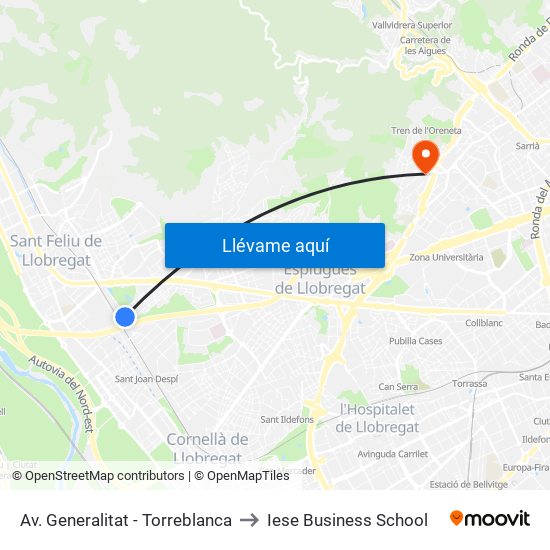 Av. Generalitat - Torreblanca to Iese Business School map