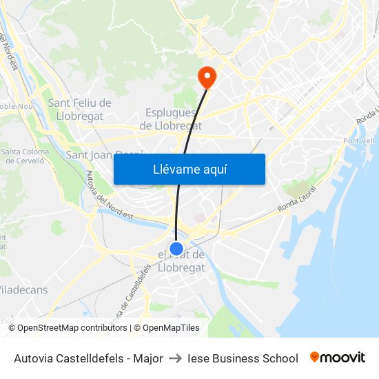 Autovia Castelldefels - Major to Iese Business School map