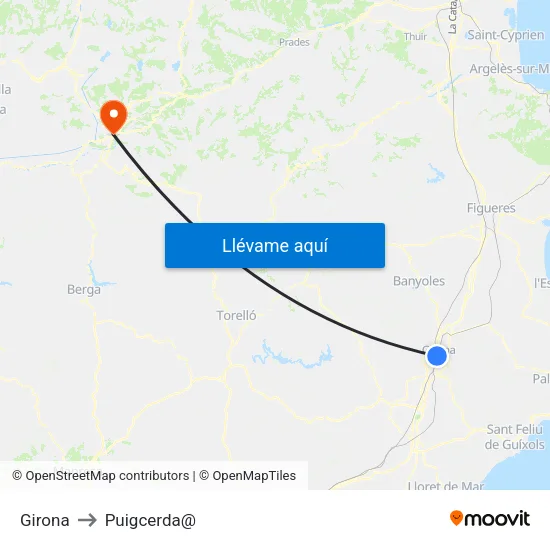 Girona to Puigcerda@ map