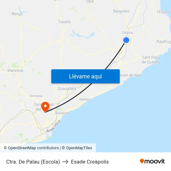 Ctra. De Palau (Escola) to Esade Creàpolis map