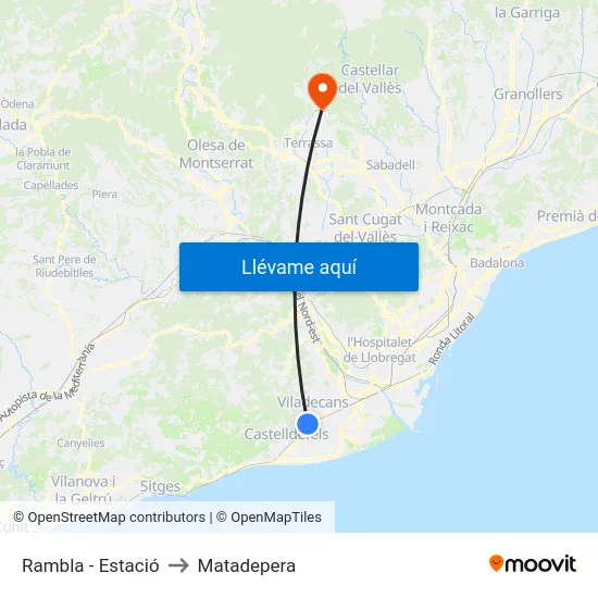 Rambla - Estació to Matadepera map