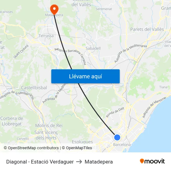Diagonal - Estació Verdaguer to Matadepera map