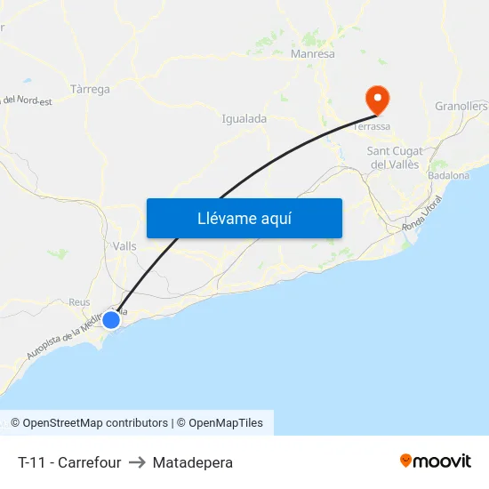 T-11 - Carrefour to Matadepera map