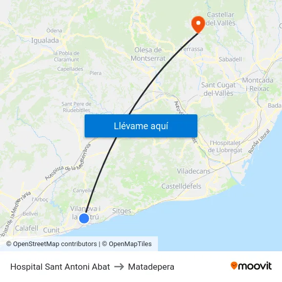 Hospital Sant Antoni Abat to Matadepera map