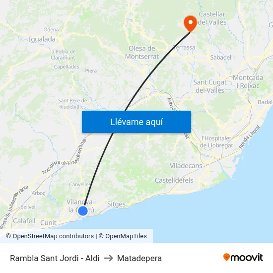 Rambla Sant Jordi - Aldi to Matadepera map
