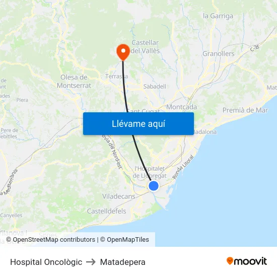 Hospital Oncològic to Matadepera map