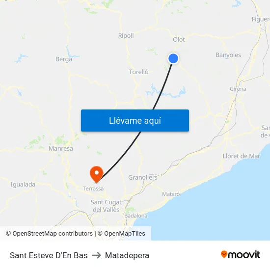 Sant Esteve D'En Bas to Matadepera map