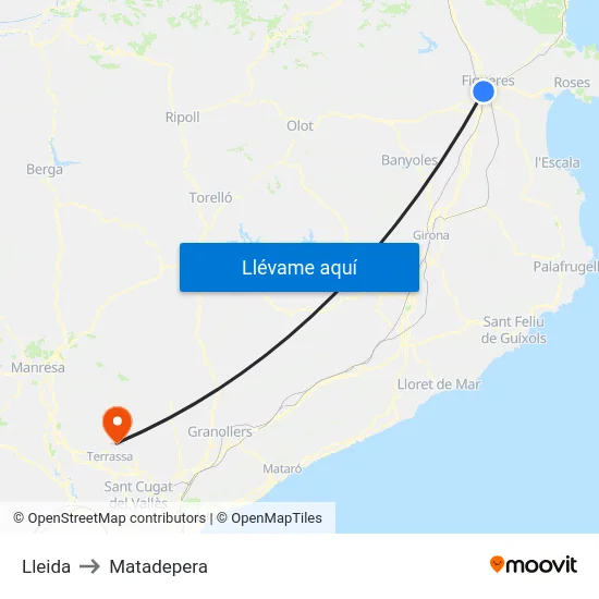 Lleida to Matadepera map