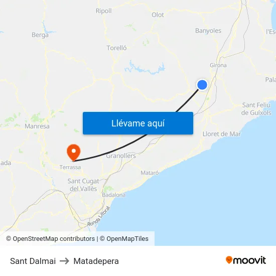 Sant Dalmai to Matadepera map