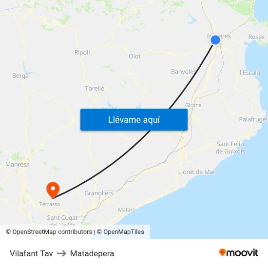 Vilafant Tav to Matadepera map
