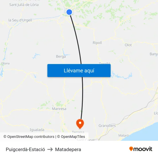 Puigcerdà-Estació to Matadepera map